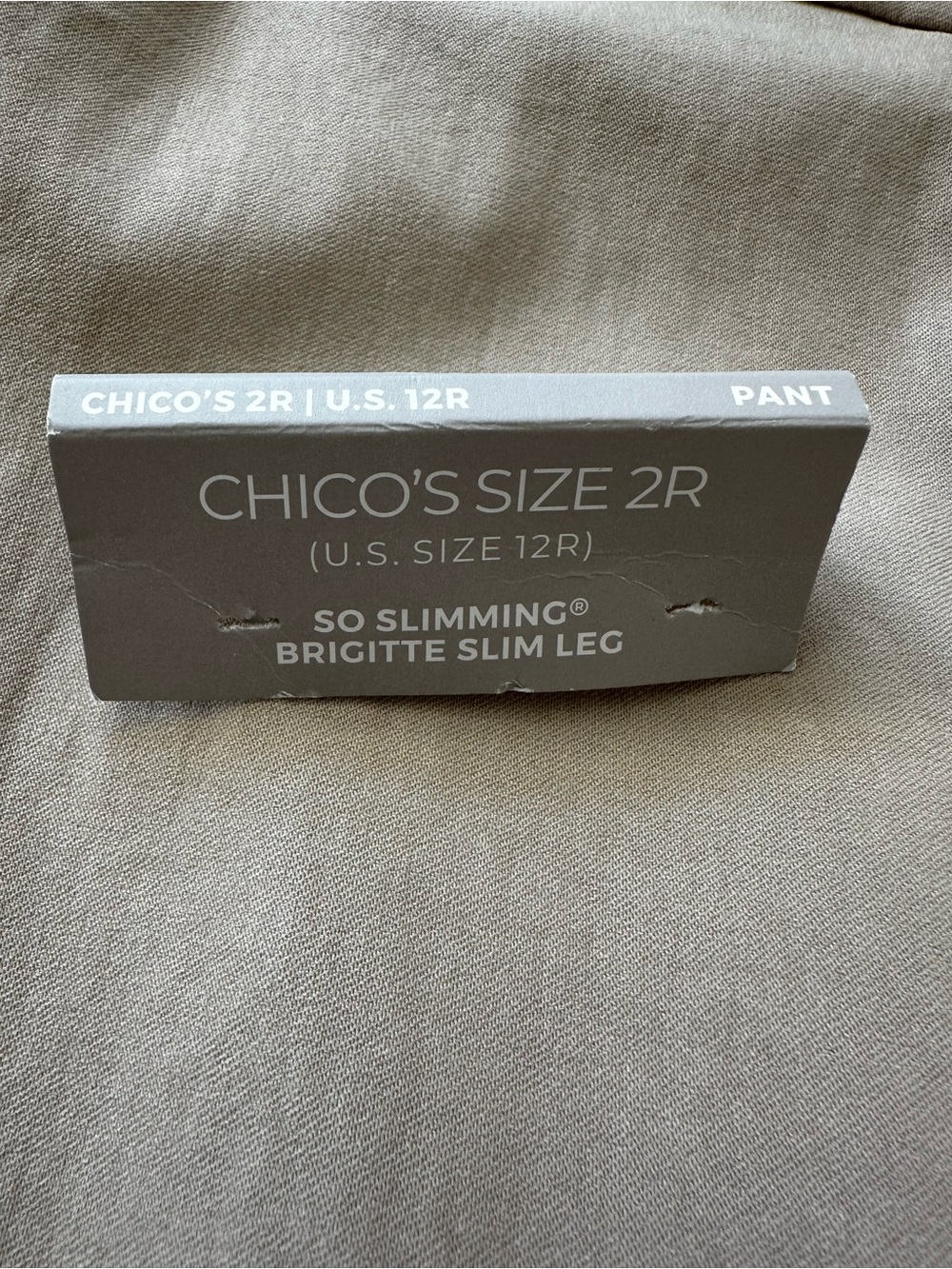 CHICO’S So Slimming Brigitte Slim Leg Pants Tan Sand Workwear Office Size 12 NWT - Picture 3 of 10
